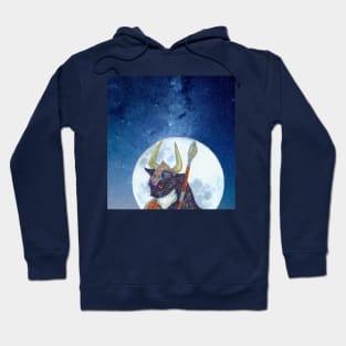 Cat Viking of the Moon Hoodie